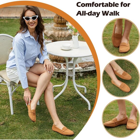 Zelaprox Women Brown Mesh Slip on Comfortable Foam Loafer Shoes Flat Shoes - Picture 6 of 8